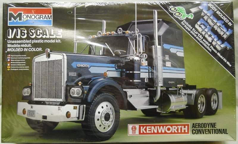 Monogram 1/16 Kenworth Aerodyne Conventional Semi Tractor Truck, 2502 plastic model kit